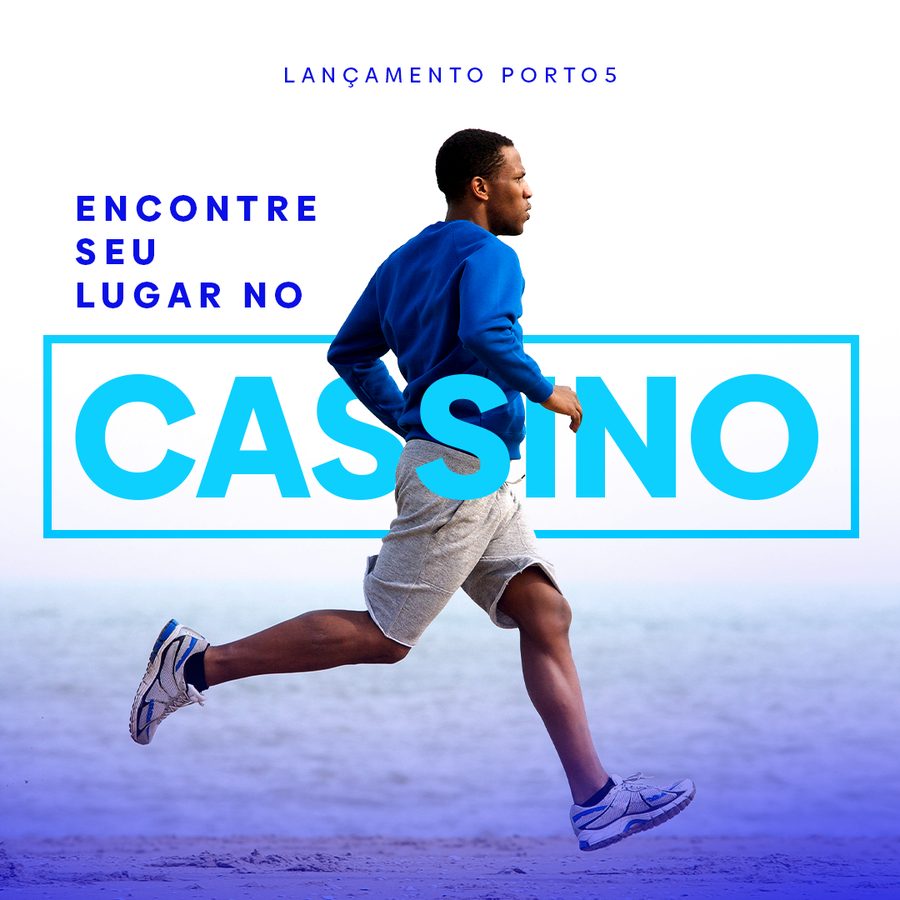 Peça do lançamento Porto5, homem correndo na praia do Cassino.